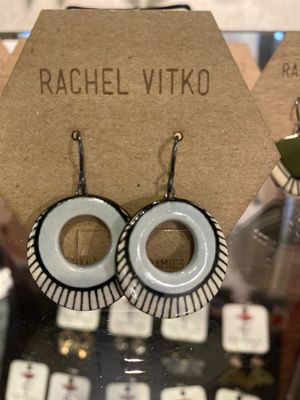 Ceramic earrings Ice blue Hand painted Ceramic earrings Ice blue Hand painted