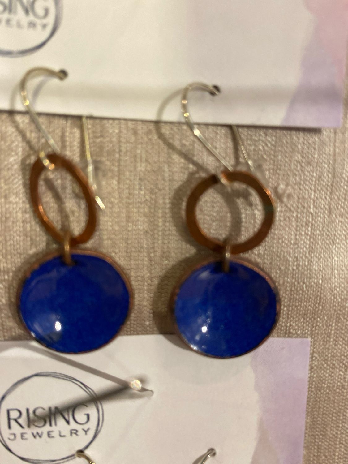 Revolve Earrings - Small - Blueberry Penny Copper Revolve Earrings - Small - Blueberry Penny Copper