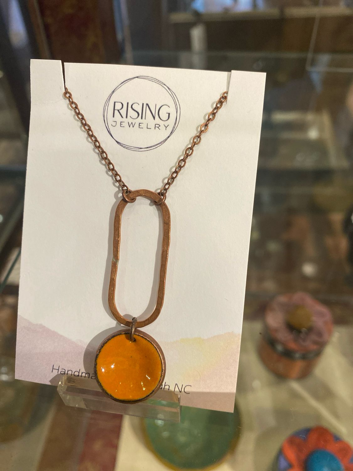Elongate Necklace - Copper Cantaloupe Penny Patina