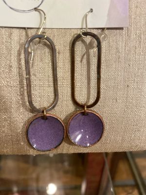 Elongate Earrings - Verbena Penny Patina Elongate Earrings - Verbena Penny Patina