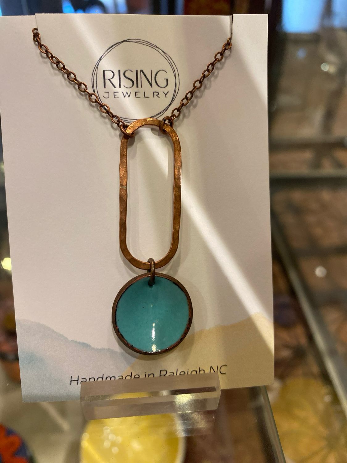 Elongate Necklace - Copper Verdigris Penny Patina