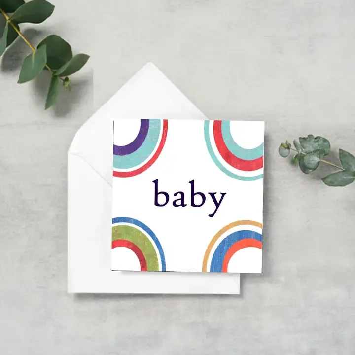White Design Baby Enclosure Gift Card