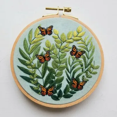 Love Grows butterfly hand embroidery kit