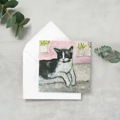 Cat pink Enclosure Gift Card Cat pink Enclosure Gift Card
