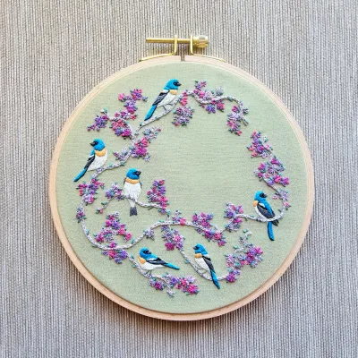Birds &amp; Blooms Embroidery Kit