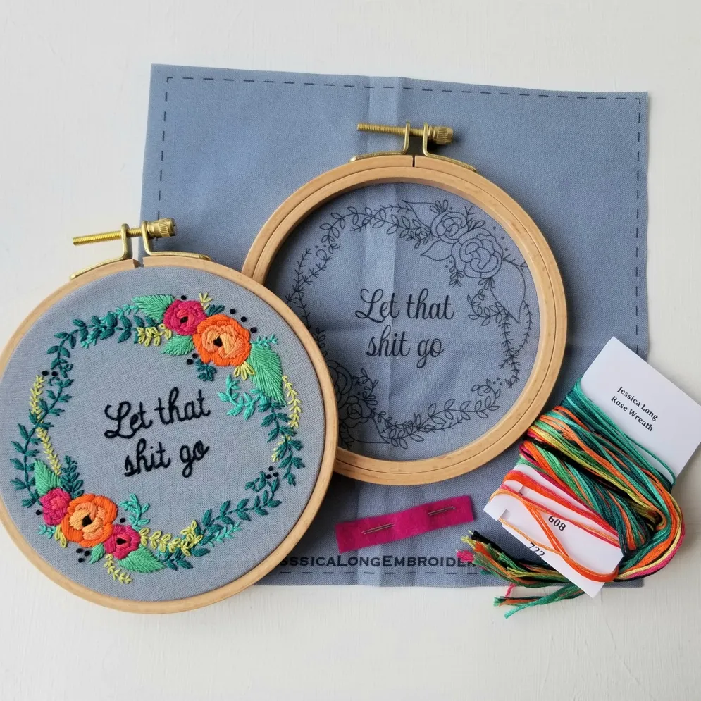 Rose Wreath Beginner Embroidery Kit