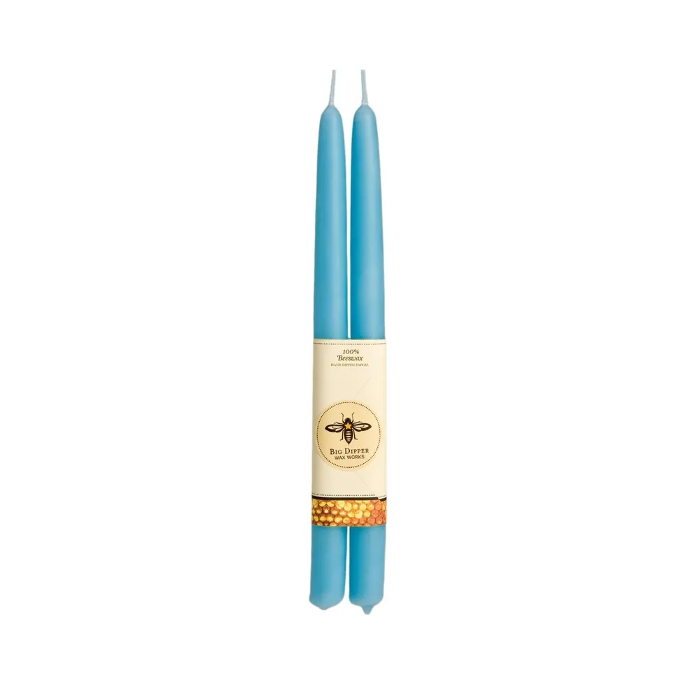 100% Pure Beeswax Tapers - Sky Blue Standard (12&quot; x 7/8&quot;)
