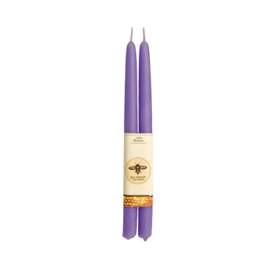 100% Pure Beeswax Tapers - Lilac Standard (12&quot; x 7/8&quot;)