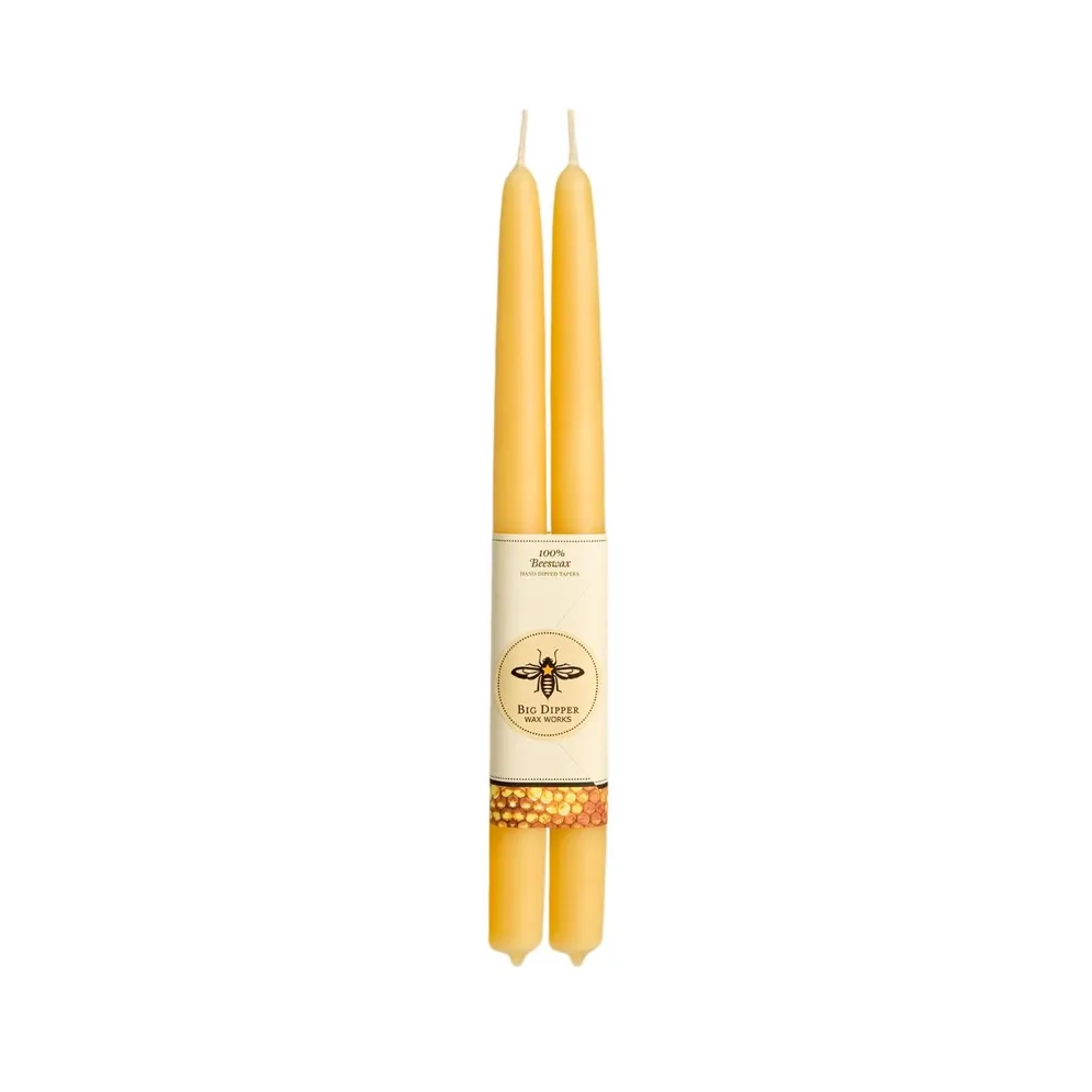 100% Pure Beeswax Tapers - Natural Standard (12&quot; x 7/8&quot;)