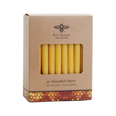 Hanukkah Beeswax Taper Candles - Natural