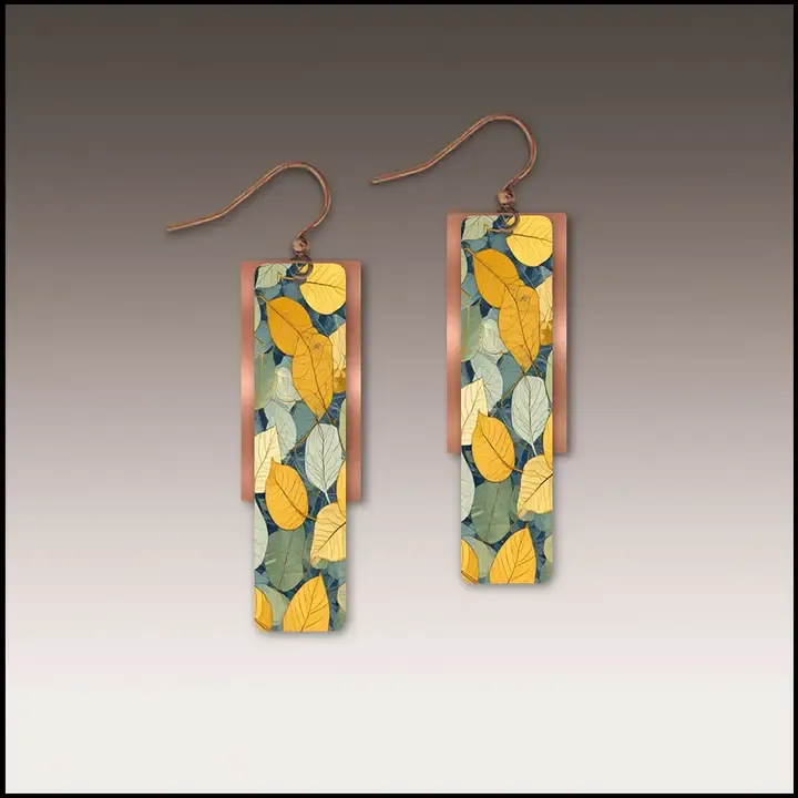67FE Forest Floor Copper Accent Multilayer Earrings