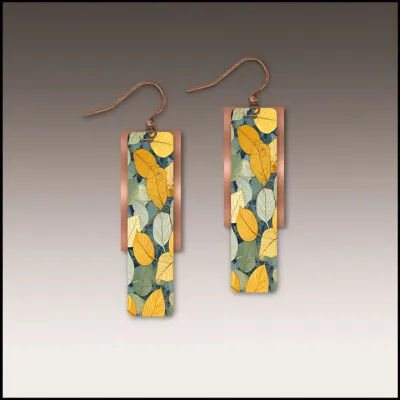 67FE Forest Floor Copper Accent Multilayer Earrings