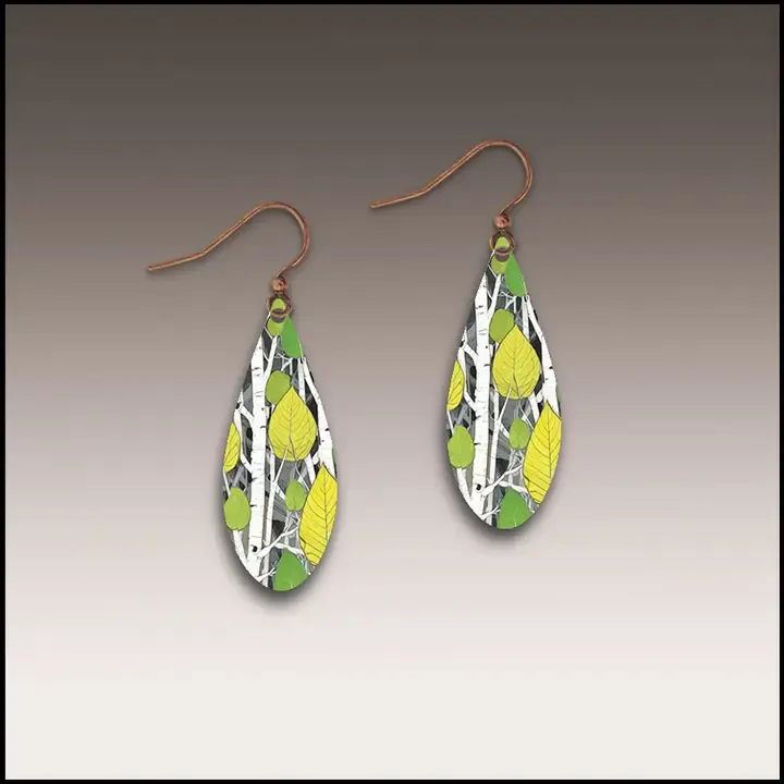 61DE Bright Aspen Dew Drop Handmade Earrings
