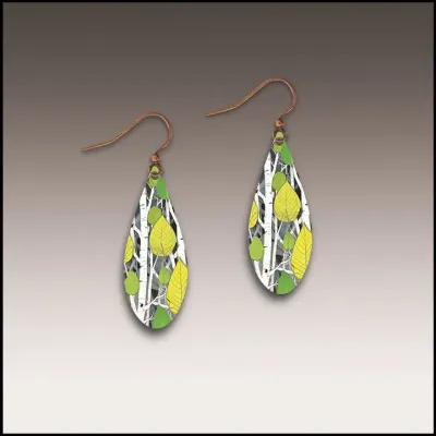 61DE Bright Aspen Dew Drop Handmade Earrings