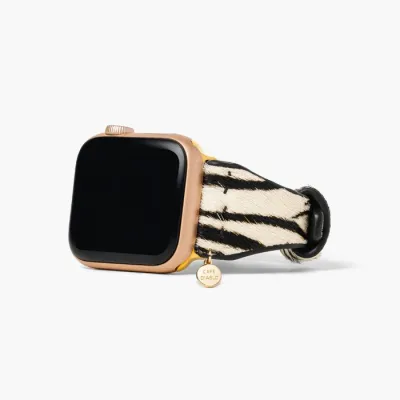 Zebra Luxe Leather Apple Watch Strap UpTo 6.50-7.0 Inch Wrist