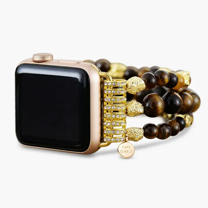 Tiger's Eye Radiance Stretch Apple Watch Strap Small 5.75-6.25 Inch Wrist Tiger's Eye Radiance Stretch Apple Watch Strap Small 5.75-6.25 Inch Wrist