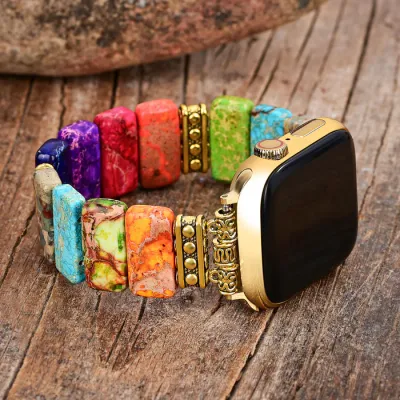 Chic Chakra Stretch Apple Watch Strap Large 6.50-7.0 Inch Wrist