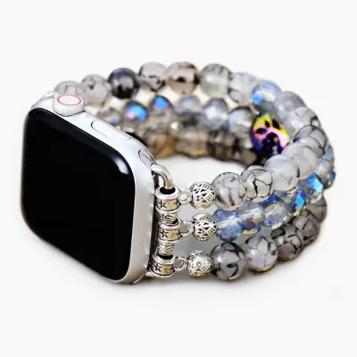 Labradorite Crystal Stretch Apple Watch Strap Small 5.75-6.25 Inch Wrist