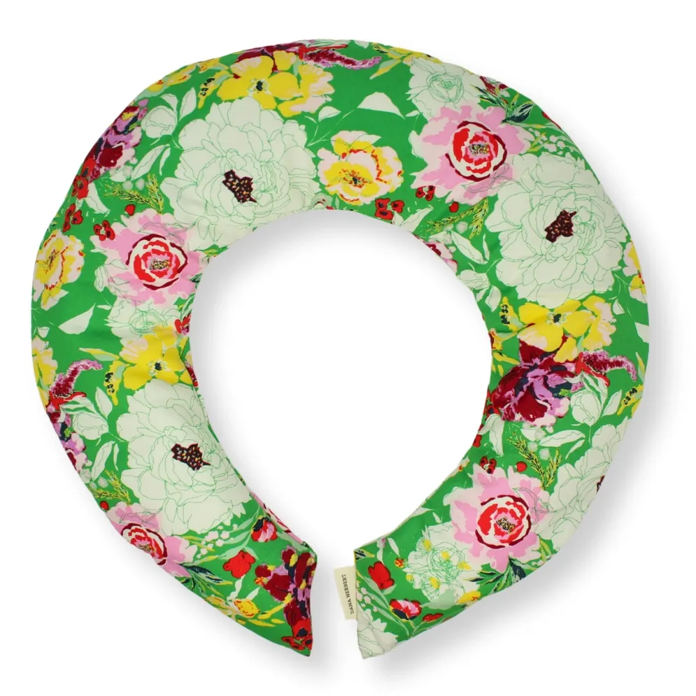 Neck Wrap - 415 | Pink Peony on Green Lavender