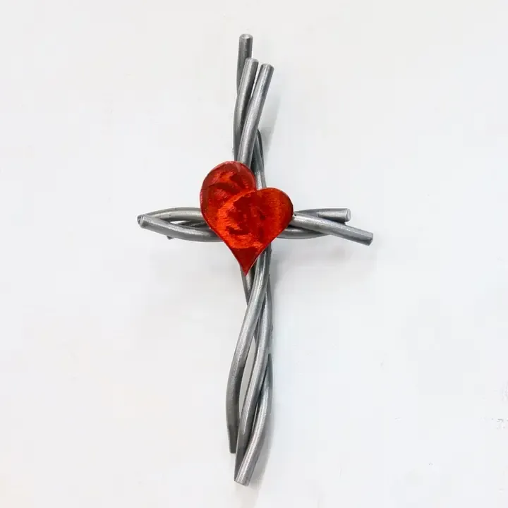 Radiant Heart Cross 10&quot; - Red