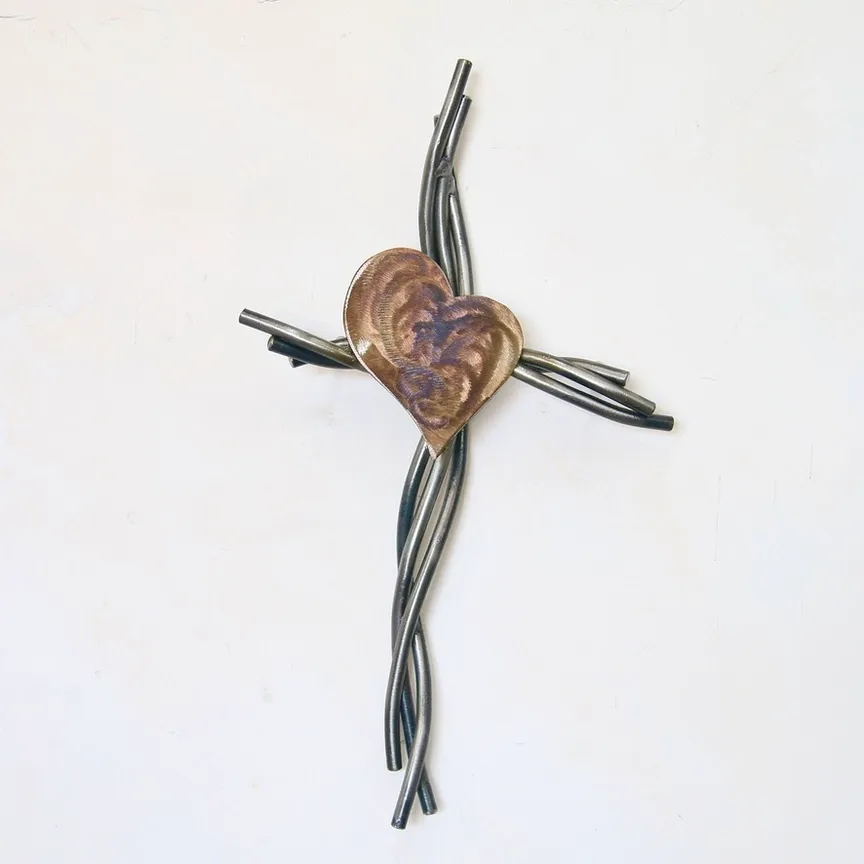 Radiant Heart Cross 10&quot; - Temper