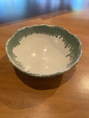 Extra Large 12&quot;-13&quot; Fern Wavy Edged Bowl