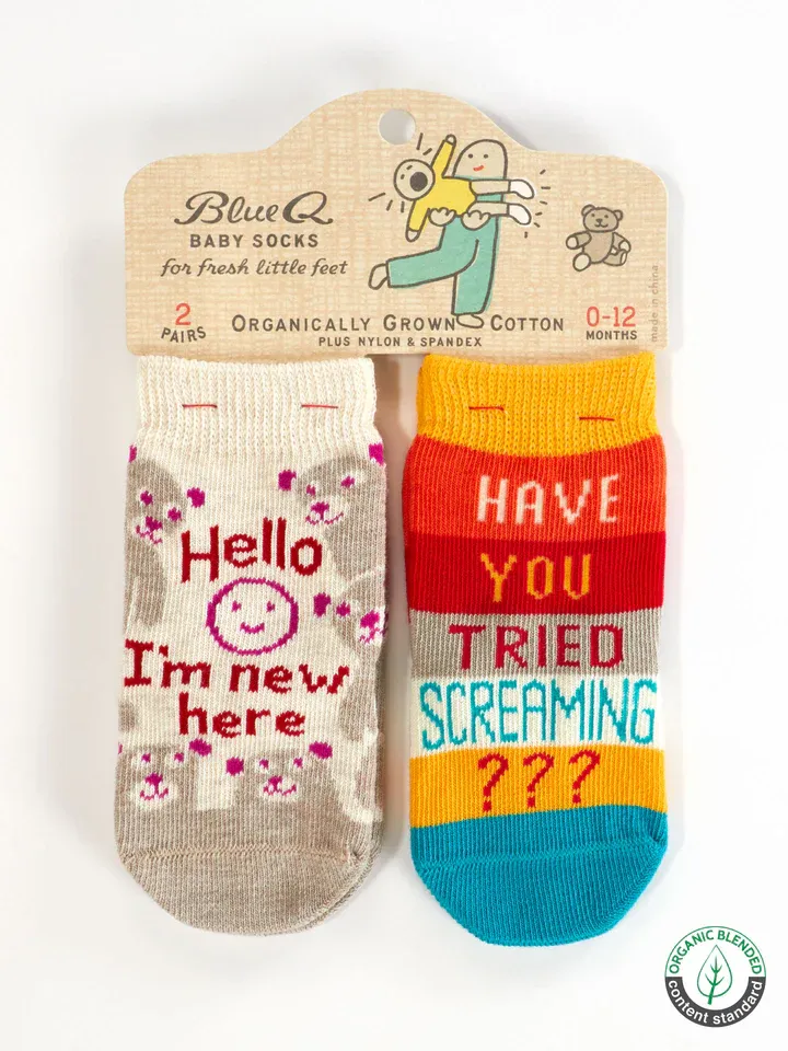 I&#39;m New/Screaming Baby Socks