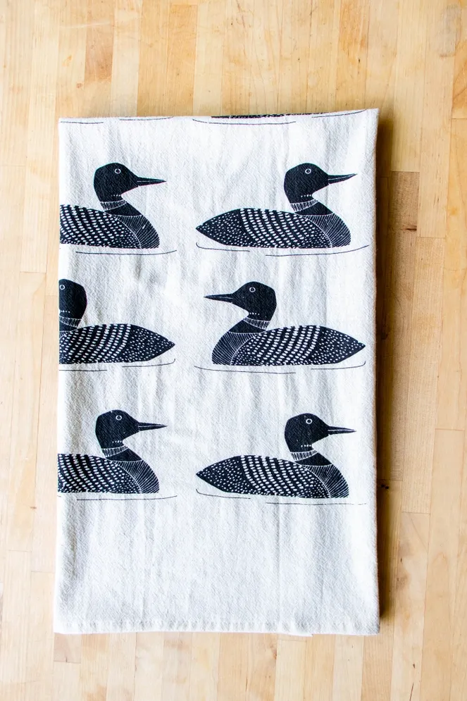 Loon Handprinted CottonTowel Loon Handprinted CottonTowel