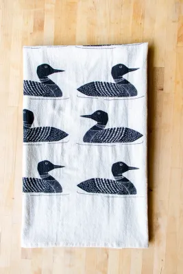 Loon Handprinted CottonTowel Loon Handprinted CottonTowel