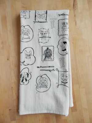 Dog Handprinted Cotton Towel Dog Handprinted Cotton Towel