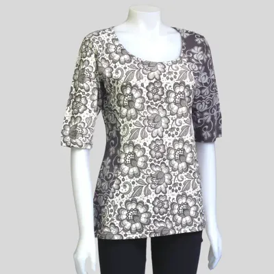 Printed 3/4 Sleeve L Organic Cotton
