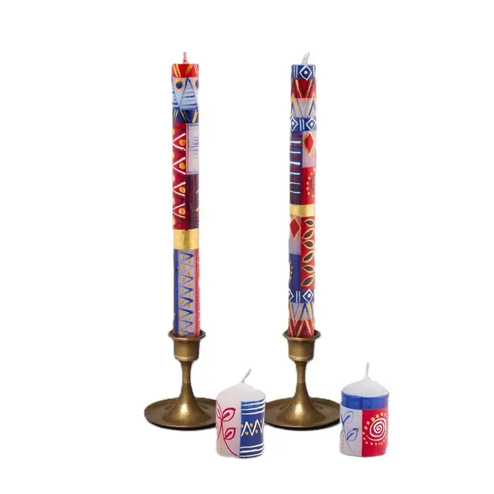 Red, White &amp; Blue Candles - Taper 9&quot; Pair (8 hour burn time)