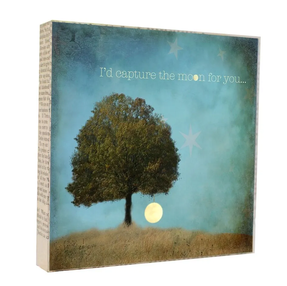 Capture the Moon 5x5 Art Block Capture the Moon 5x5 Art Block