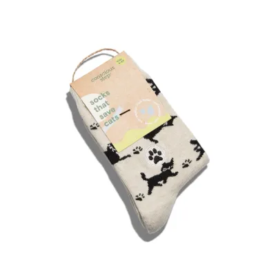 Kids Socks that Save Cats (Beige Cats) - Youth