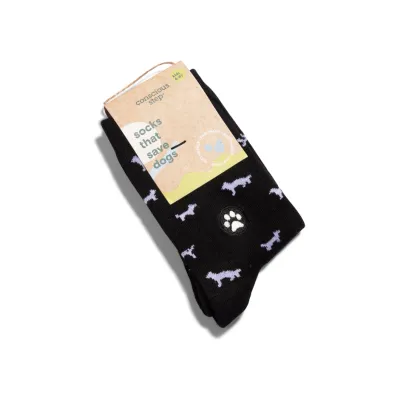Kids Socks that Save Dogs (Black Dogs) - Youth