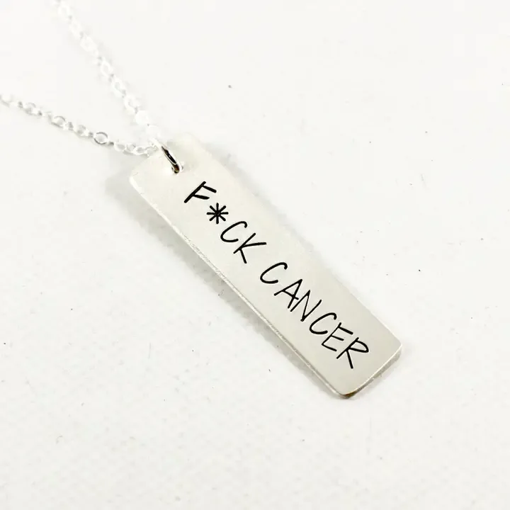 "F*CK CANCER" Custom Sterling Silver Necklace - 18" Chain "F*CK CANCER" Custom Sterling Silver Necklace - 18" Chain