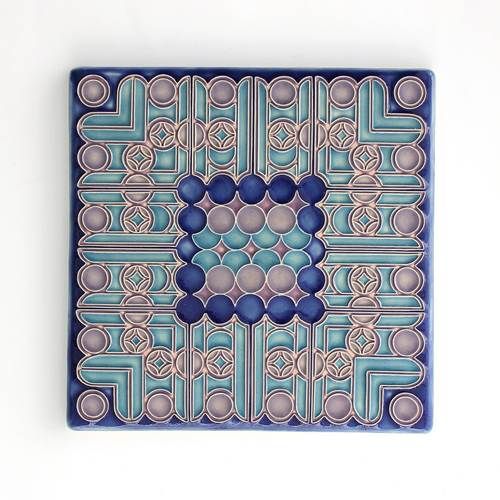Circus square Blue Tile
