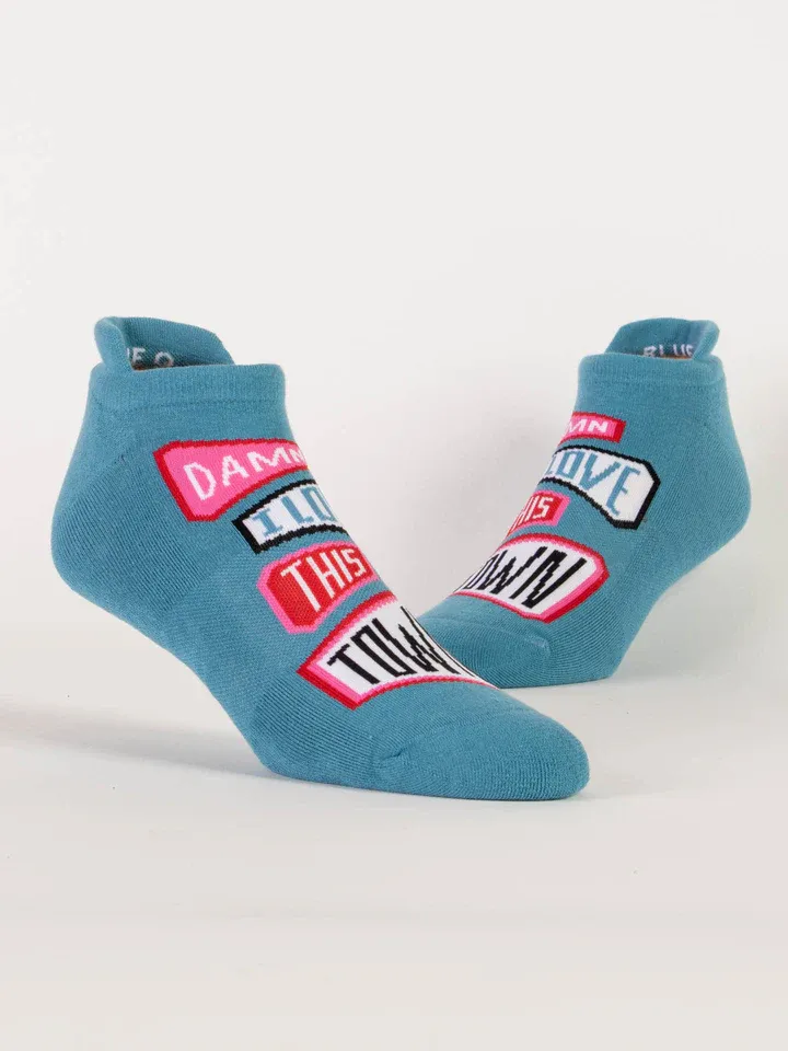 Damn I Love This Town Sneaker Socks L-XL