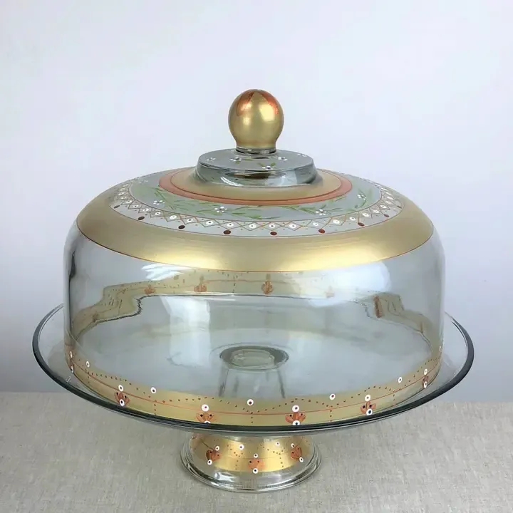 Moroccan Mosaic Gold Garland Lg Cake Dome