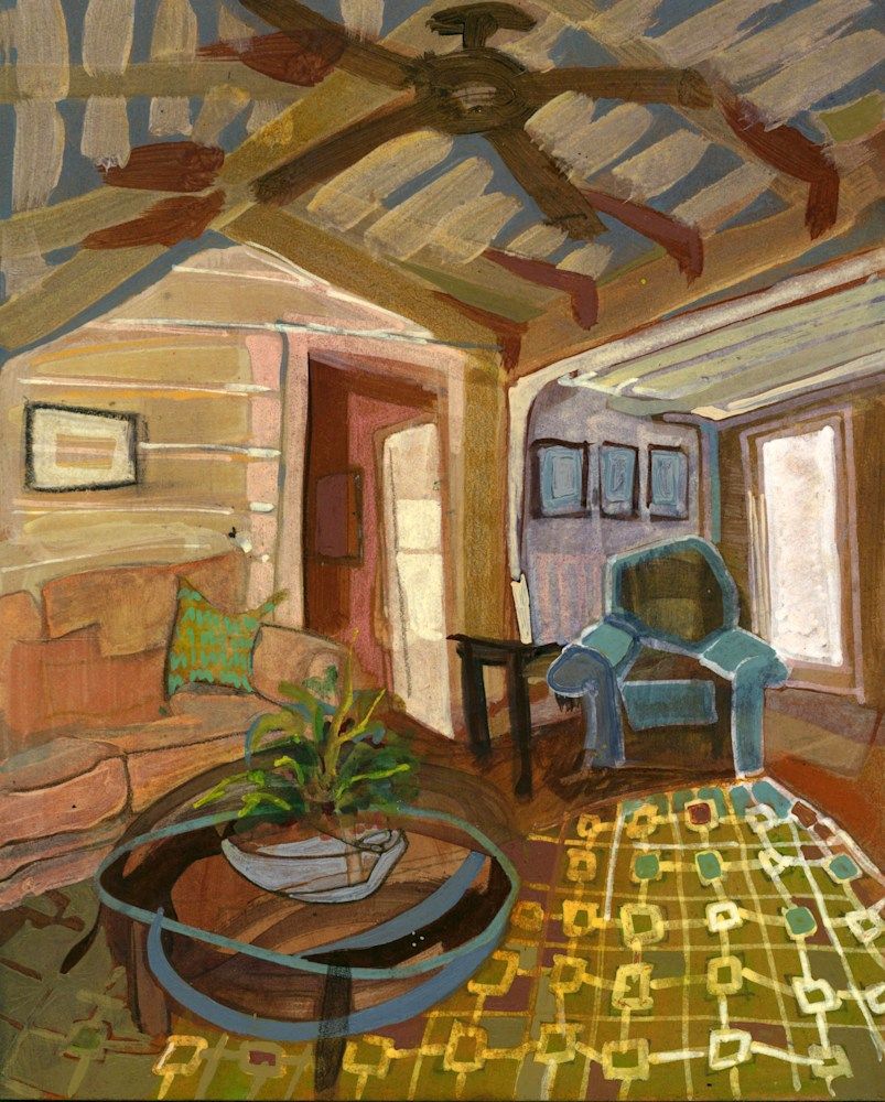 3241 Westcliff Rd  Watercolor And Acrylic On Panel 8x10