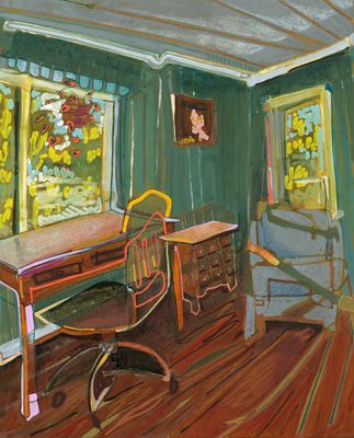 1504 Riverwood Dr  Watercolor And Acrylic On Panel 8x10