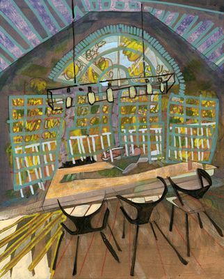 1581 Dowlin Forfge Rd Watercolor And Acrylic On Panel 8x10