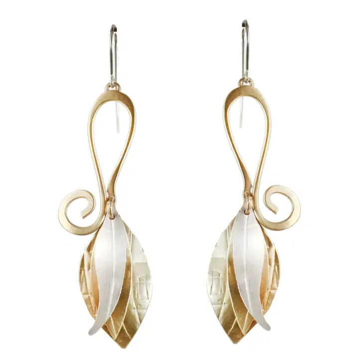E3896 Garden Party Earrings Sterling and Brass