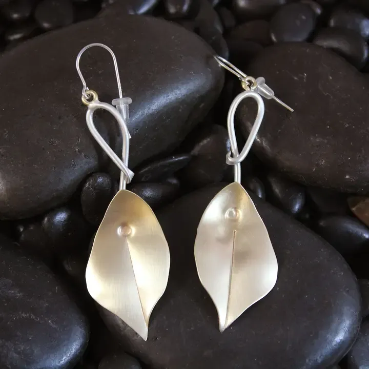 E3604 Garden Party Earrings Sterling and Brass