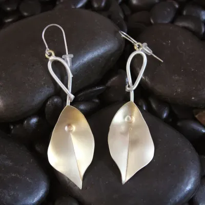 E3604 Garden Party Earrings Sterling and Brass