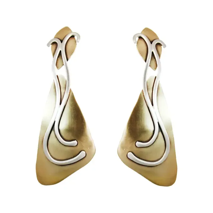 3825 Garden Party Earrings Sterling and Brass
