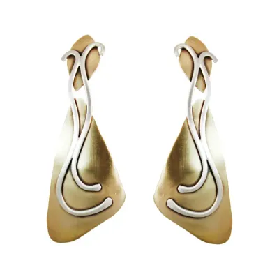 3825 Garden Party Earrings Sterling and Brass