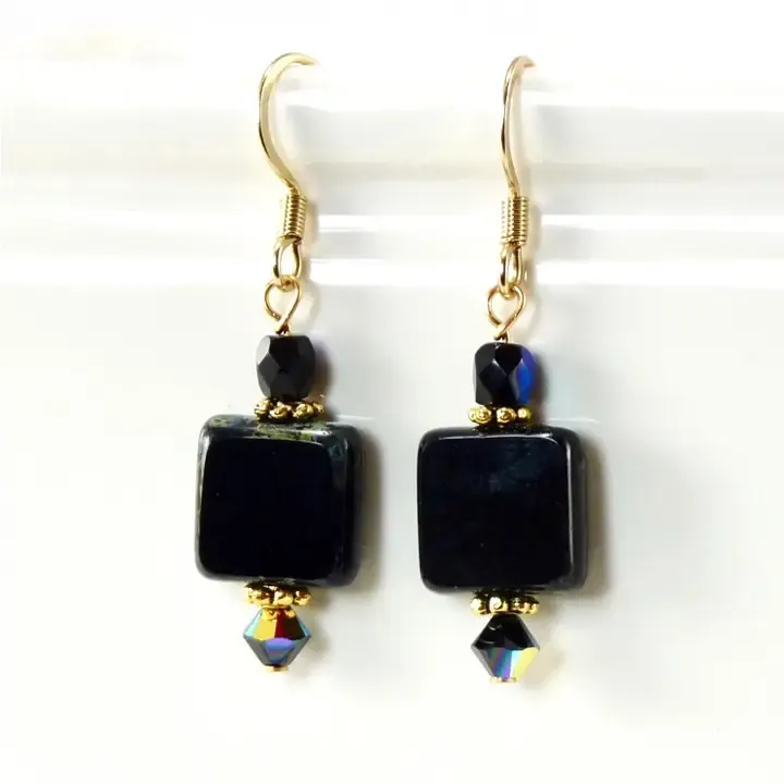Square Earrings Black Square Earrings Black