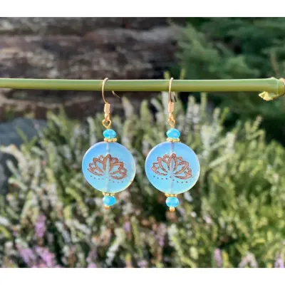 Lotus Earrings Blue Lotus Earrings Blue