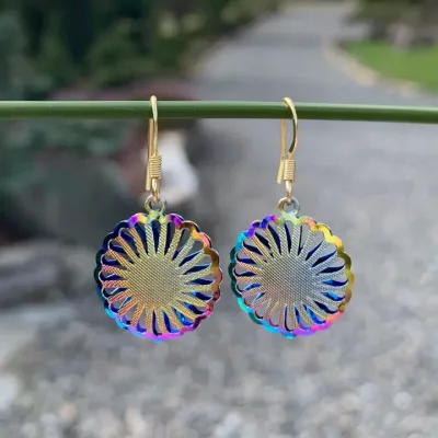 Colored Metal Earrings Swirl Colored Metal Earrings Swirl